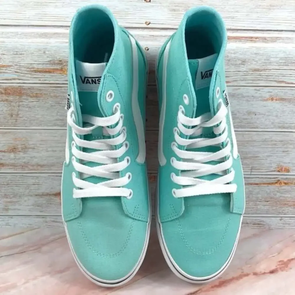 NEW Vans Filmore Hi Tapere Platform in Aqua Sky Canvas
